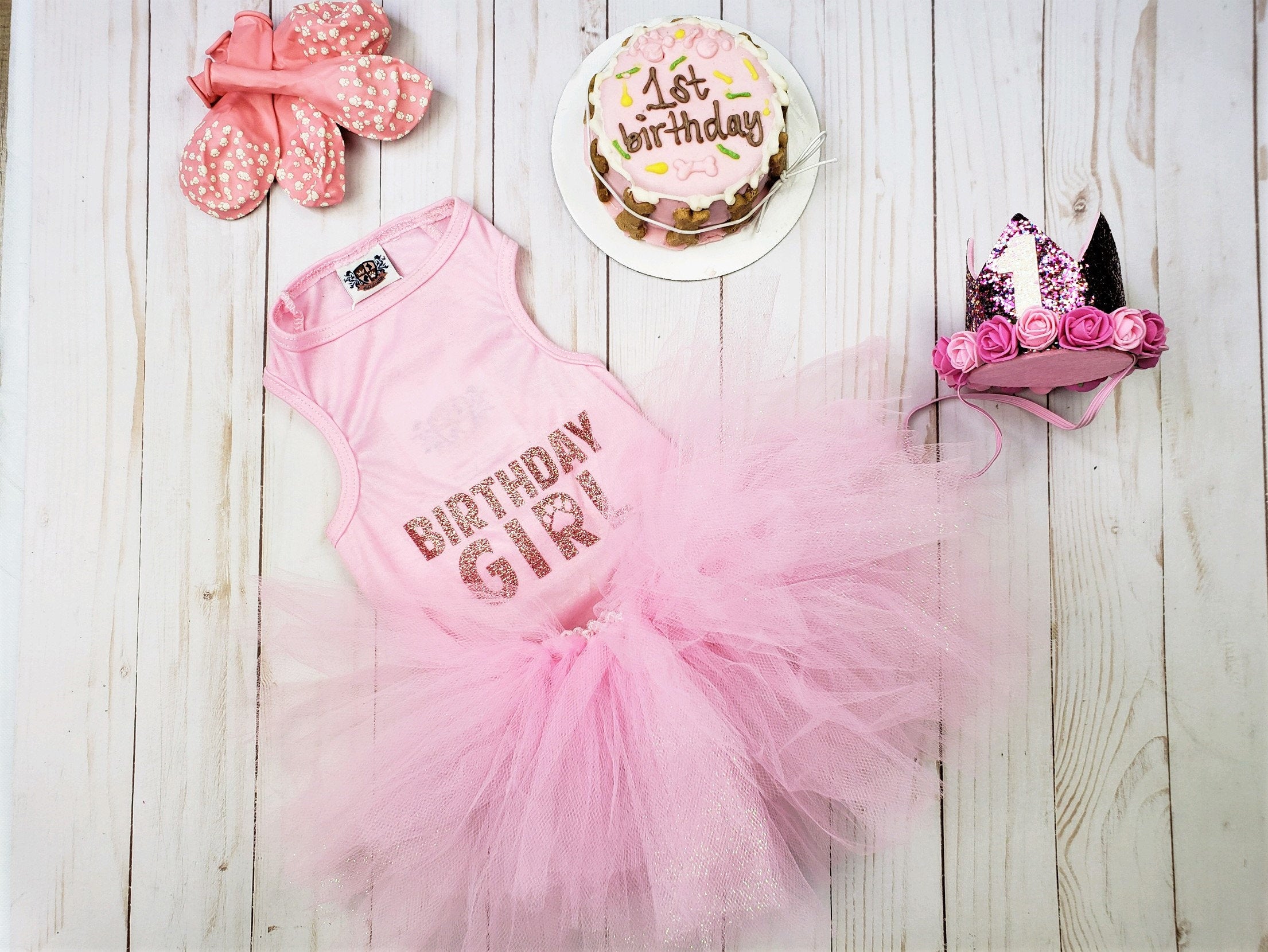 Birthday Party Package | Pink Glitter First Birthday